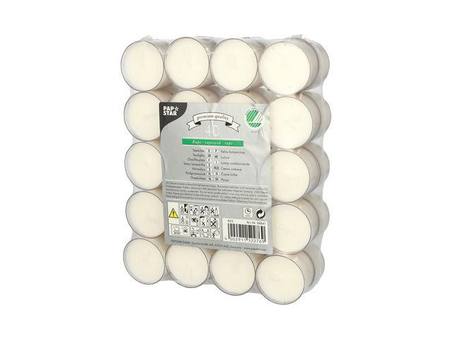 Värmeljus 100% raps 38x24mm 40/fp vit